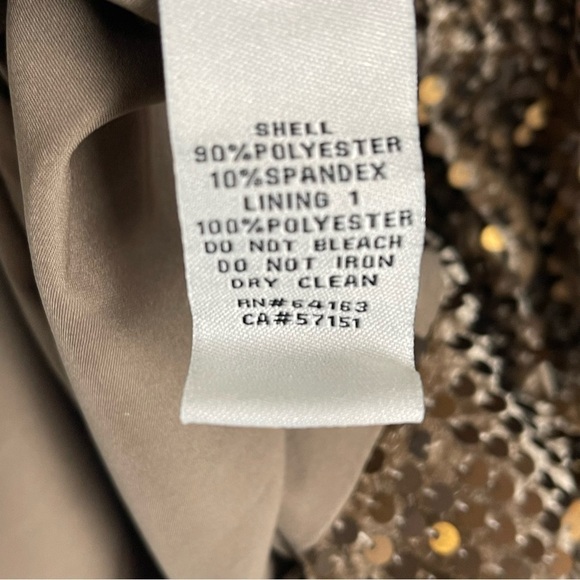 ELIZA J EJ5MO125 VELVET SEQUIN 3/4 SLEEVE BRONZE STRETCH SHEATH COCKTAIL DRESS - Picture 15 of 16